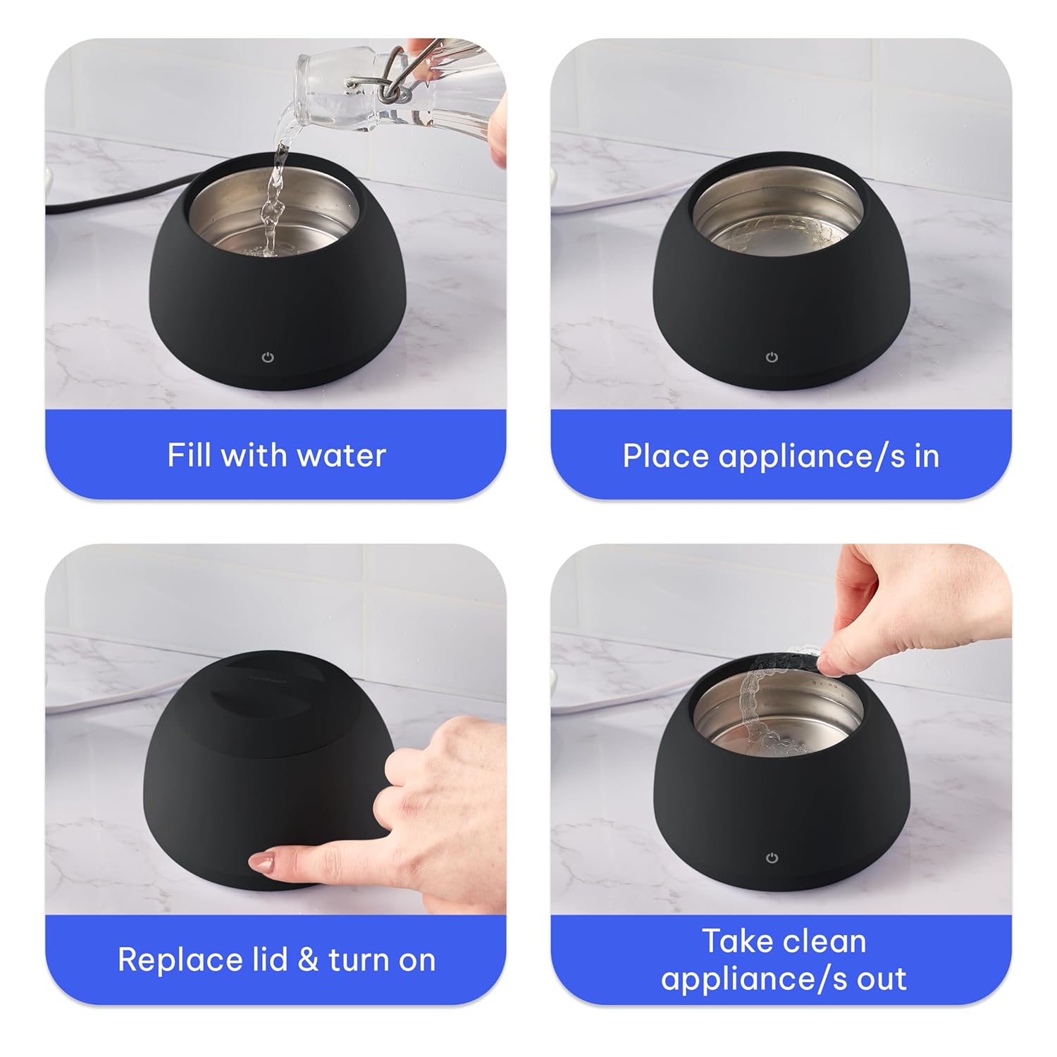 Zima Dental Pod: Ultrasonic Retainer Cleaner. The Original Retainer Cleaner Machine, Aligner Cleaner, Nightguard Cleaner, Mouthguard Cleaner, Denture Cleaner. Ultrasonic Cleaner For Oral Dental Care