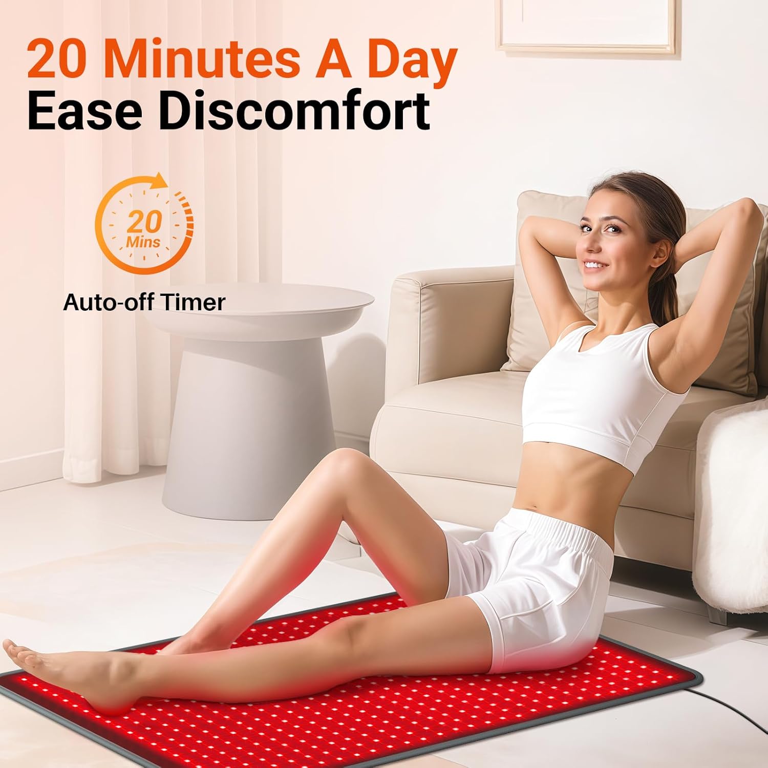 Comfytemp 41.5'' x 26'' Red Light Therapy Mat for Body, FSA Eligible HSA Near Infrared Light Therapy Pad with 560 LEDs, 660nm & 850nm Light Blanket for Back Belly Knee Waist Leg Joint Muscle, 96W