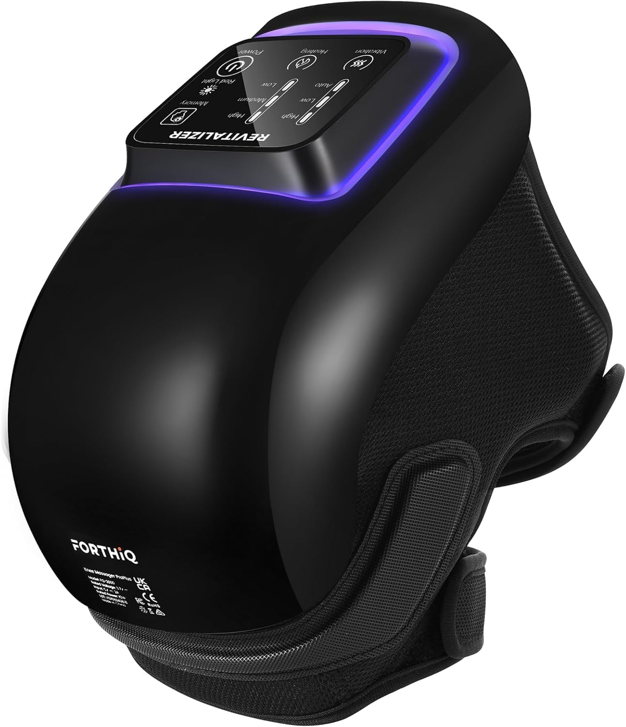 FORTHiQ Knee Massager Pro+ with Heat, Red Light and Vibration, 6-in-1, Dual-Wavelength - Cordless, Portable, Adjustable Straps, Easy to Use, Saves Your Settings