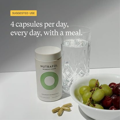 Nutrafol Women's Hair Growth Supplements, For Women 18-44 Years Old, Clinically Tested for Visibly Thicker, Stronger Hair, 100% Vegan Ingredients, Dermatologist Recommended - 1 Month Supply