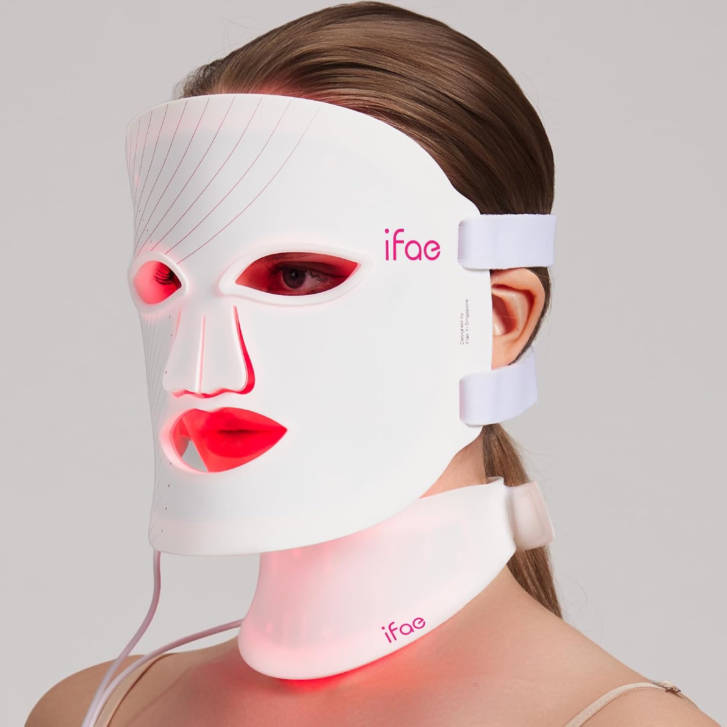 Red Light Therapy Mask for Face and Neck, 7 Colors with NIR Led Face Mask Light Therapy with Eye Protection and Remote, Rechargeable Ergonomic Design for True Anti-Aging Skincare at Home
