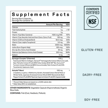 Nutrafol Women's Hair Growth Supplements, Ages 18-44, Clinically Proven for Visibly Thicker and Stronger Hair, Dermatologist Recommended - 1 Month Supply