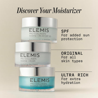 ELEMIS Pro-Collagen Marine Cream SPF 30, Lightweight Anti-Wrinkle Daily Facial Moisturizer