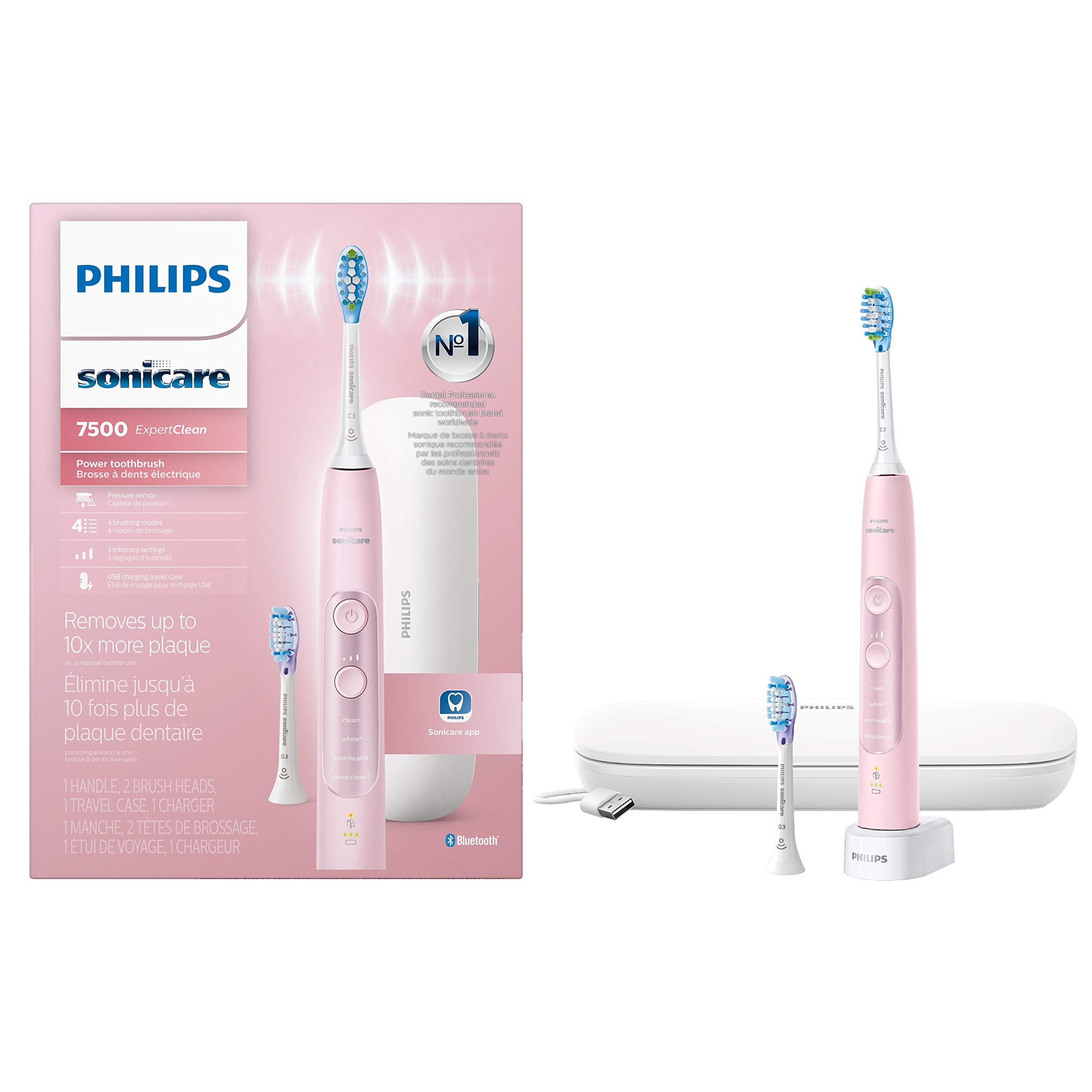 Philips Sonicare ExpertClean 7500 Black, Rechargeable Electric Power Toothbrush, HX9690/05