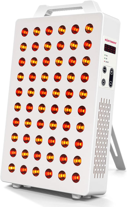 Red Light Therapy, 630/660/810/830/850nm 5 Wavelengths Red Near Infrared Light Device with 60 Dual Chip Clinical Grade LEDs, Remote Control, Timer for Face, Body, Pain Relief, BO-300 (White)