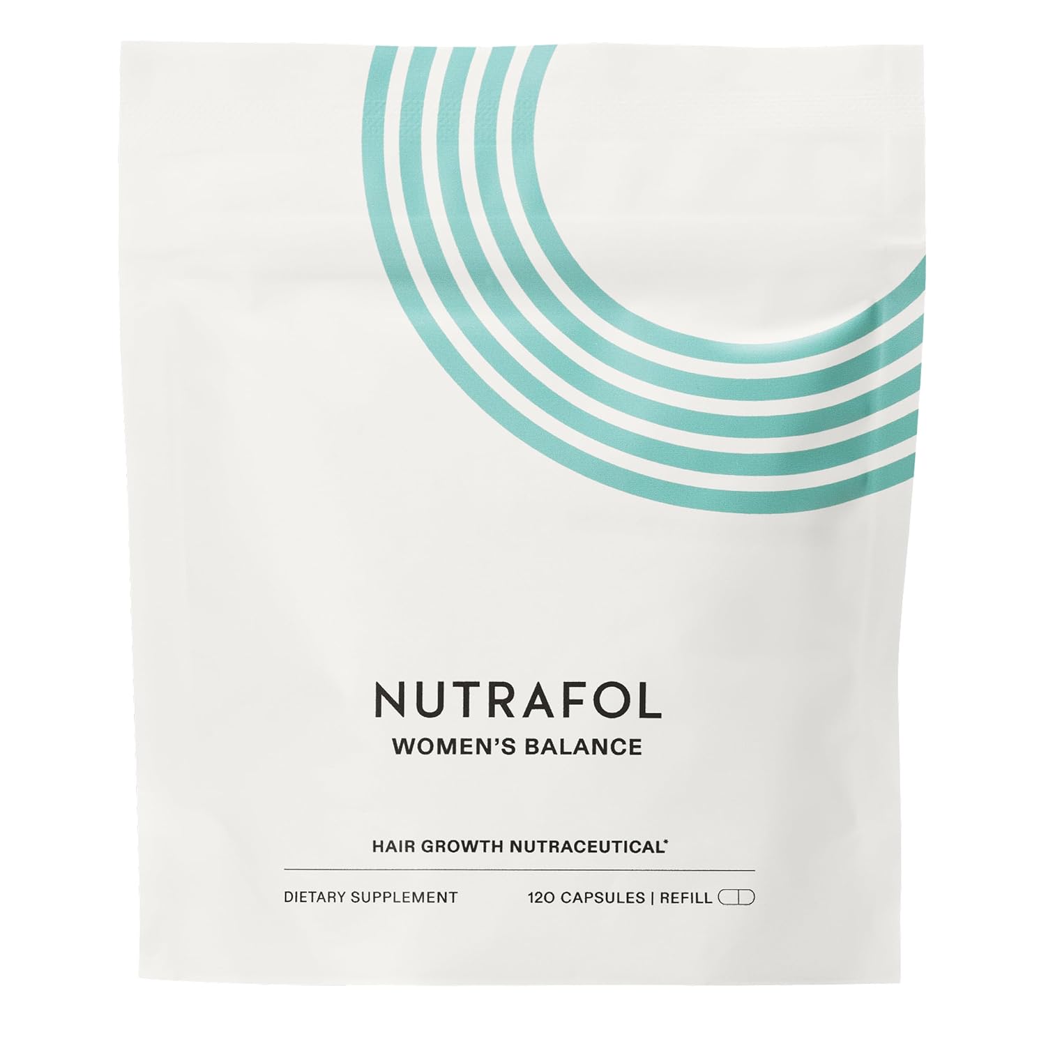 Nutrafol Women's Balance Hair Growth Supplements, Ages 45 and Up, Clinically Proven for Visibly Thicker Hair and Scalp Coverage in 3-6 Months, Dermatologist Recommended - 1 Month Supply Refill Pouch