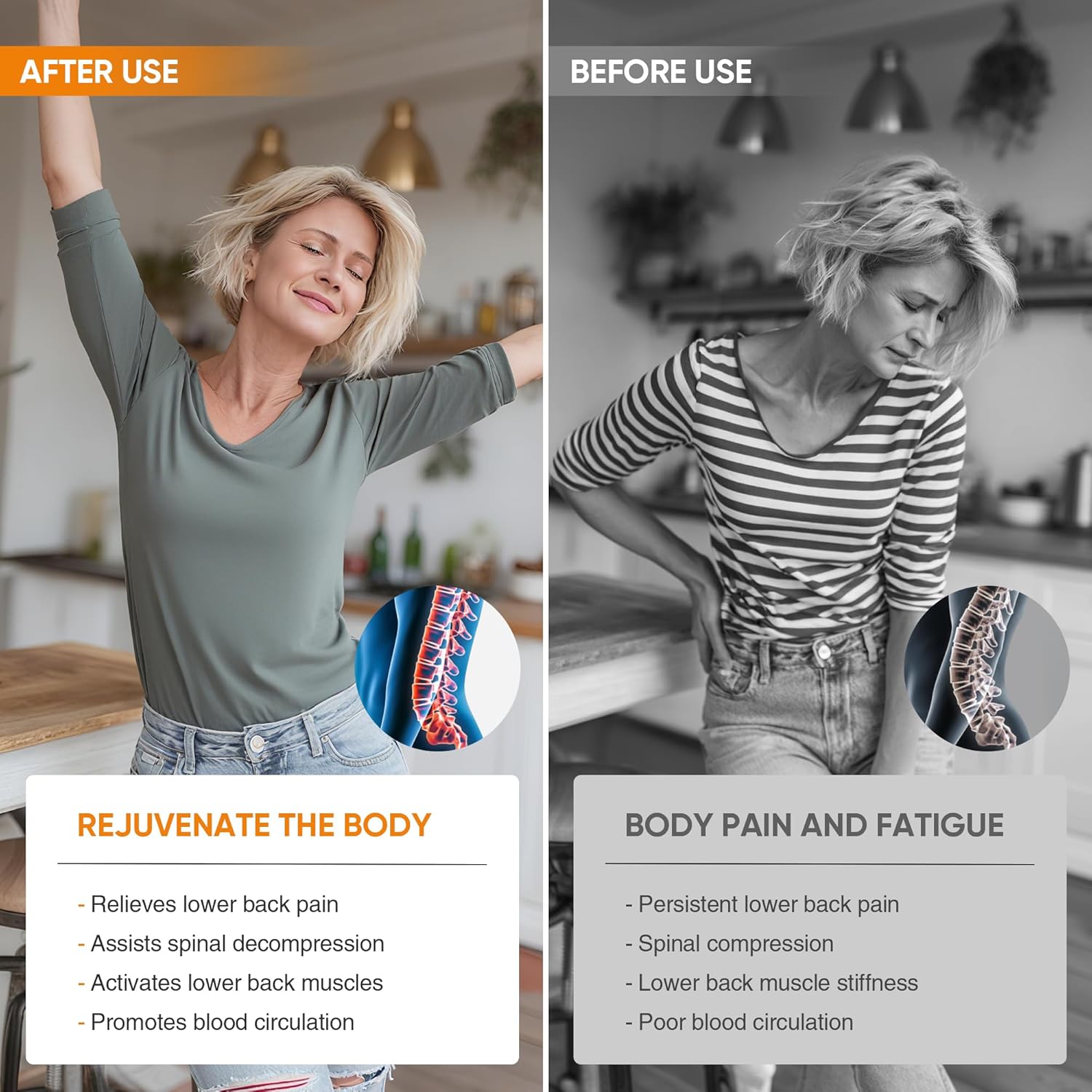 Electric Lumbar Traction Device for Lower Back Pain Relief, Multifunctional Lumbar Stretcher with Dynamic Traction, Red Light Therapy, 8-Level Electrotherapy, 3-Level Thermal Therapy, Vibration