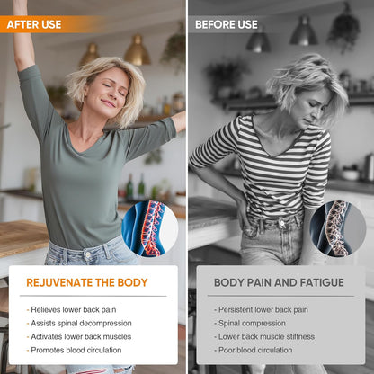 Electric Lumbar Traction Device for Lower Back Pain Relief, Multifunctional Lumbar Stretcher with Dynamic Traction, Red Light Therapy, 8-Level Electrotherapy, 3-Level Thermal Therapy, Vibration