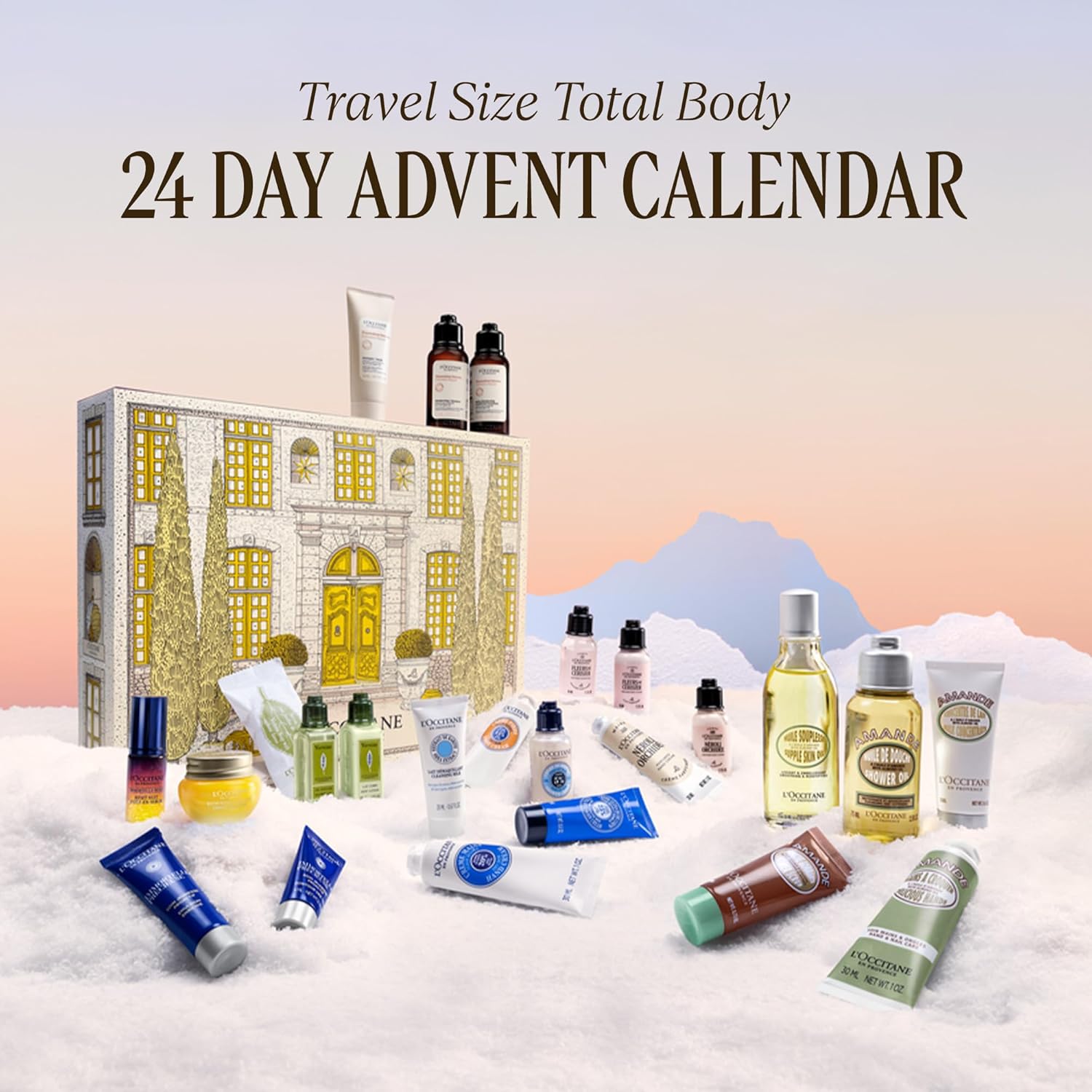 L'OCCITANE Advent Calendar, 24-Piece Luxury Beauty Countdown Holiday Gift Set Including Daily Skincare, Hair, Body & Fragrance, Travel Size Minis