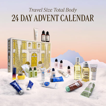 L'OCCITANE Advent Calendar, 24-Piece Luxury Beauty Countdown Holiday Gift Set Including Daily Skincare, Hair, Body & Fragrance, Travel Size Minis